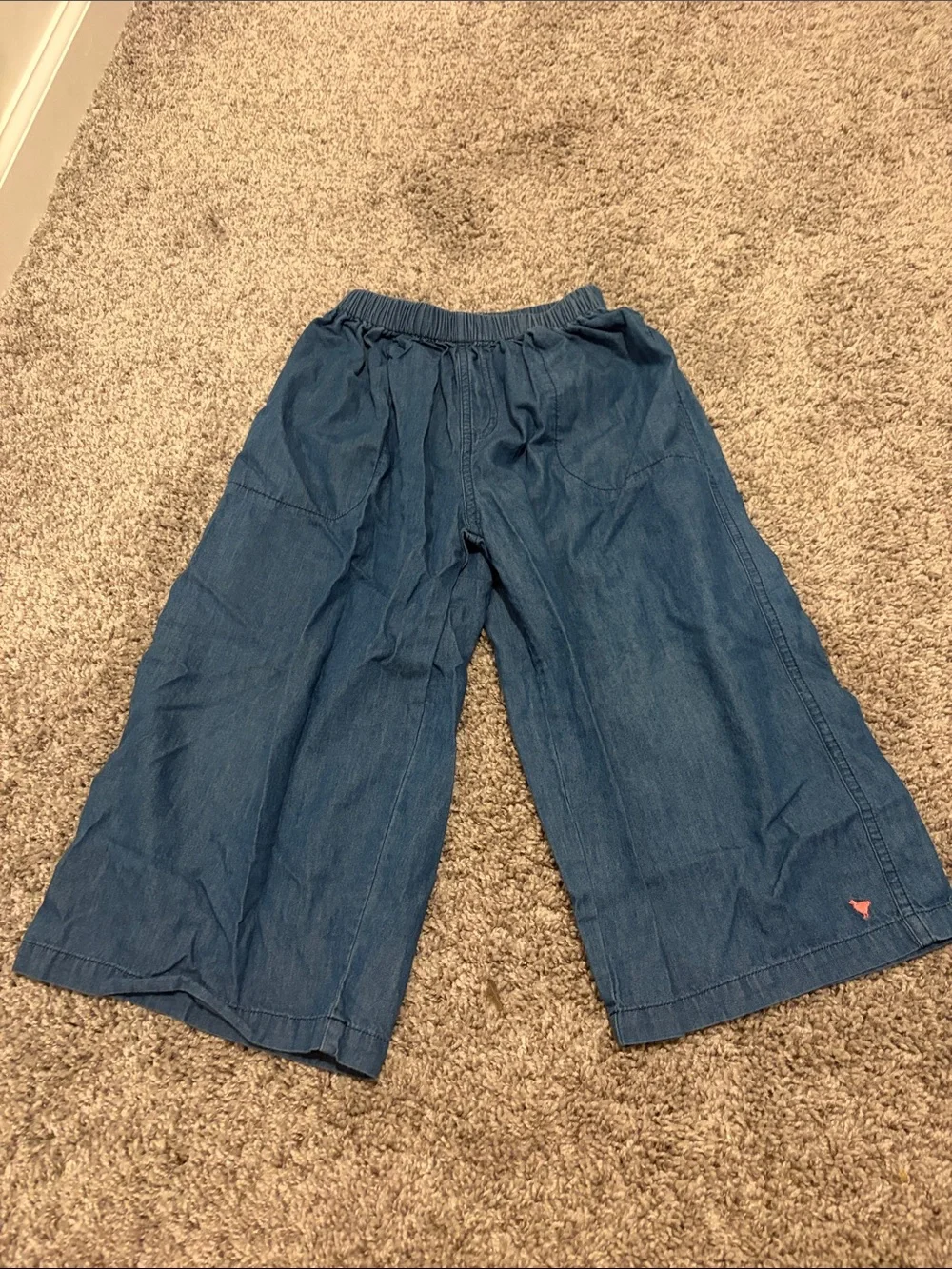 EUC Pink Chicken Wylie Wide Leg Pant in Chambray Sz 5